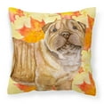 thumbnail image 1 of Carolines Treasures BB9980PW1818 Shar Pei Puppy Fall Fabric Decorative Pillow  18H x18W multicolor, 1 of 2