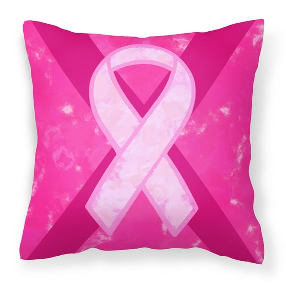 Carolines Treasures BC1001PW1414 Breast Cancer Battle Flag Fabric Decorative Pillow, 14Hx14W, multicolor