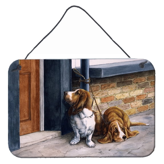 Carolines Treasures BDBA0016DS812 Bassets Basset Hound Wall or Door Hanging Prints 8x12 multicolor