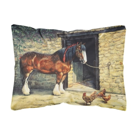 Carolines Treasures BDBA0087PW1216 Horse and Chickens by Daphne Baxter Fabric Decorative Pillow 12H x16W multicolor