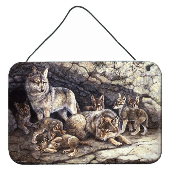 Carolines Treasures BDBA0157DS812 Wolf Wolves by the Den Wall or Door Hanging Prints  8x12 multicolor
