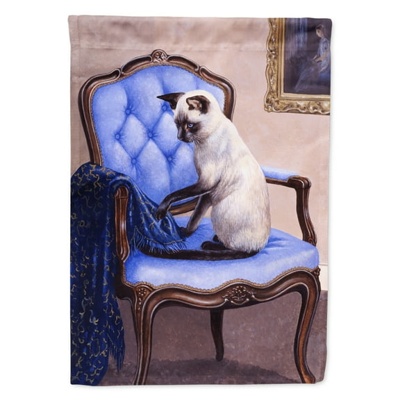 Carolines Treasures BDBA0273GF On The Chair Siamese cat Flag Garden Size Small multicolor