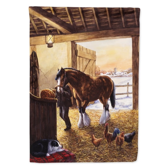 Cydesdale In The Stable Flag Canvas House Size