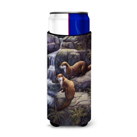 Carolines Treasures BDBA0293MUK Otters by the Waterfall by Daphne Baxter Ultra Beverage Insulators for slim cans Slim
