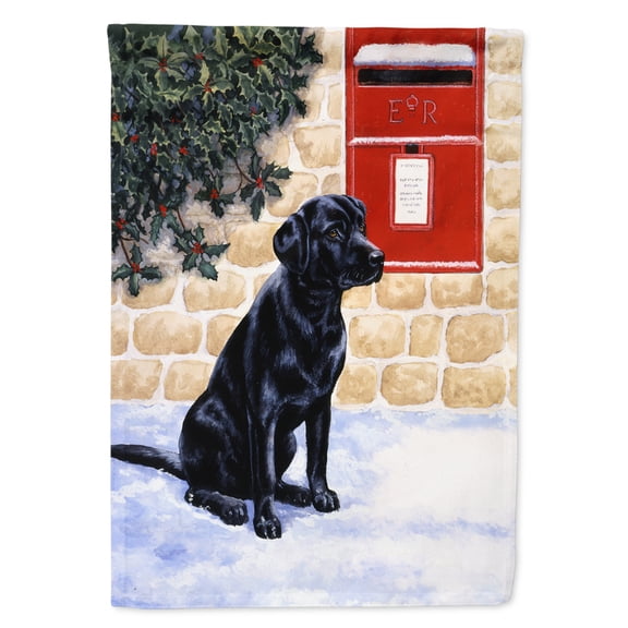 Carolines Treasures BDBA0301GF Black Labrador by the Mail Box Flag Garden Size Small multicolor