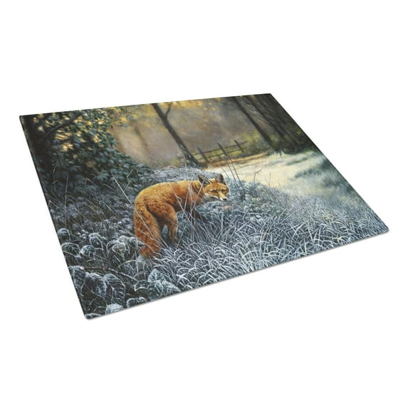 Carolines Treasures BDBA0347LCB Fox on the Hunt Glass Cutting Board Large, 12H x 16W, multicolor