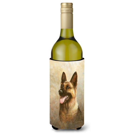Carolines Treasures BDBA0464LITERK Alsatian German Shepherd Wine Bottle Beverage Insulator Hugger  Wine Bottle