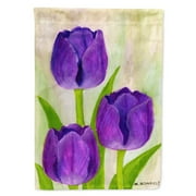 Carolines Treasures BMBO1033CHF Purple Tulips by Maureen Bonfield Flag Canvas House Size