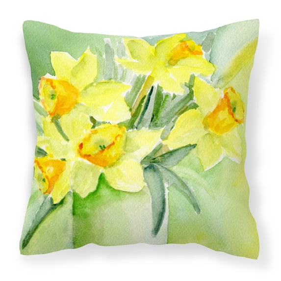 Carolines Treasures BMBO970APW1414 Daffodils by Maureen Bonfield Fabric Decorative Pillow, 14Hx14W, multicolor