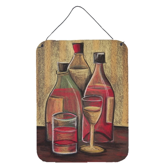 Carolines Treasures BTBU0169DS1216 Bottles and Glasses Wine Wall or Door Hanging Prints 12x16 multicolor