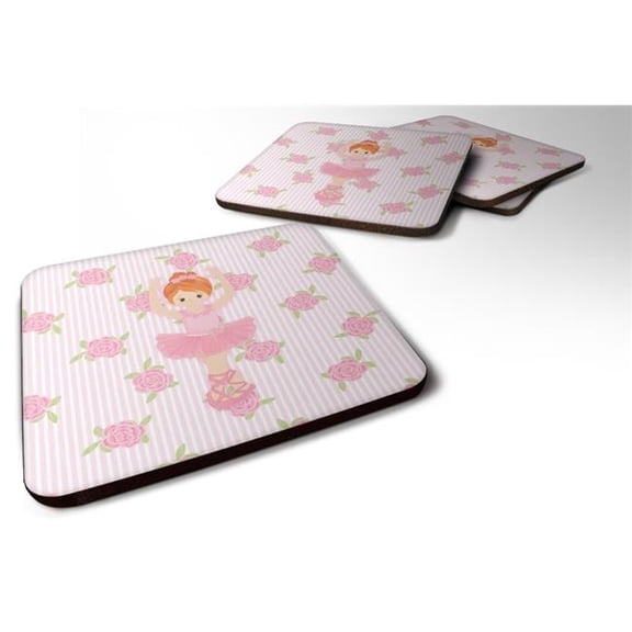 Carolines Treasures Ballerina Red Front Pose Foam Coaster