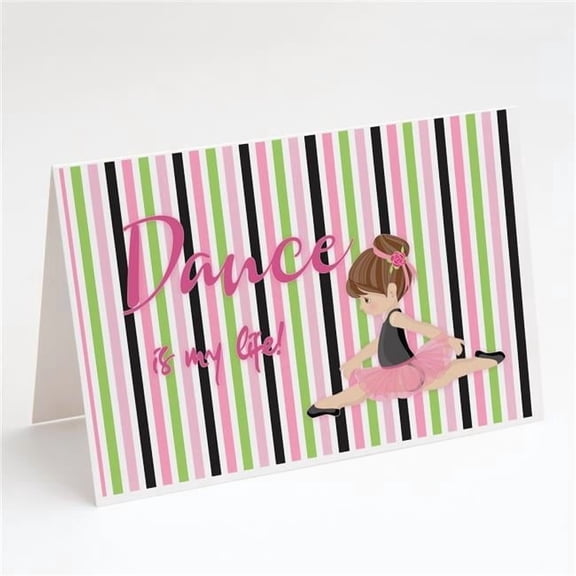 Carolines Treasures  Ballet Dance is My Life Brunette Greeting Cards & Envelopes - Pack of 8