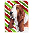 thumbnail image 1 of Carolines Treasures  Basset Hound Candy Cane Holiday Christmas Glass Cutting Board - Large, 1 of 1