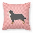 thumbnail image 1 of Carolines Treasures BB3619PW1818 Bernese Mountain Dog Checkerboard Pink Fabric Decorative Pillow, 1 of 5