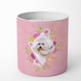 thumbnail image 1 of Bichon Fris? #1 Pink Flowers 10 oz Decorative Soy Candle CK4119CDL, 1 of 2