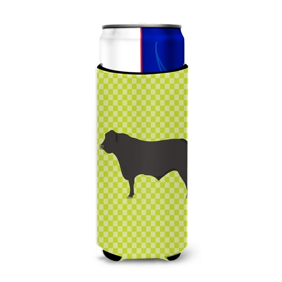 Carolines Treasures Black Angus Cow Green Michelob Ultra Hugger for slim cans Slim Can multicolor