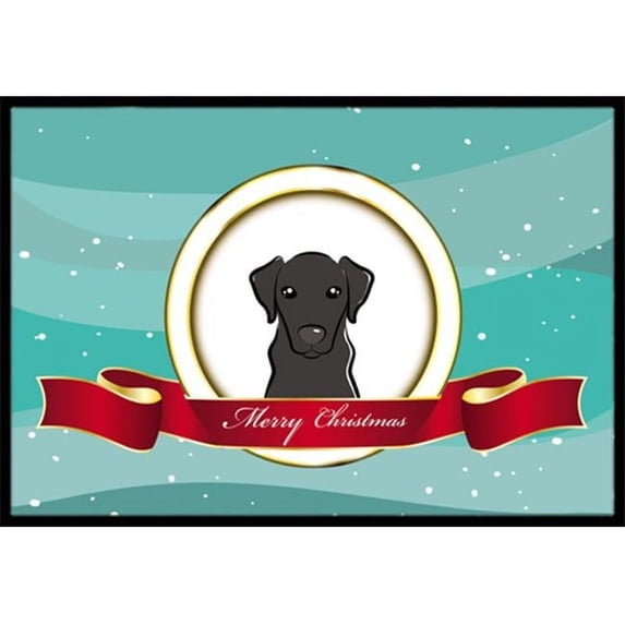 Carolines Treasures Black Labrador Merry Christmas Indoor & Outdoor Mat- 18 x 27 in.