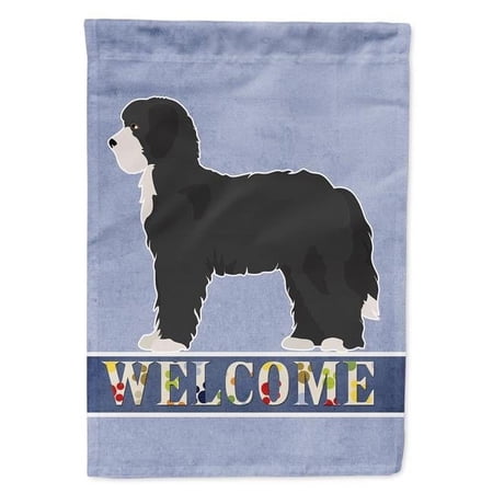 Carolines Treasures Black Sheepadoodle Welcome Garden Size Flag
