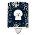 thumbnail image 1 of Carolines Treasures Blue Flowers Bichon Frise Ceramic Night Light 6x4x3 multicolor, 1 of 2