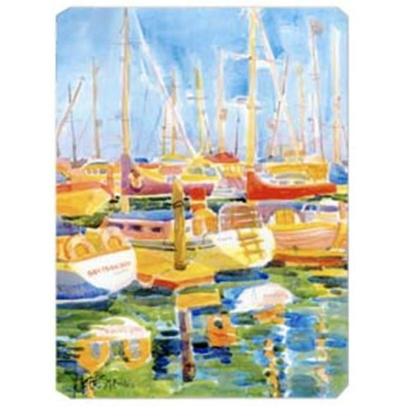 Carolines Treasures  Boats at Harbour Pier Mouse Pad 9.5 x 8 in.