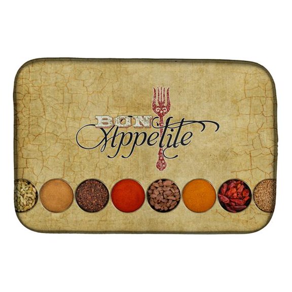Carolines Treasures Bon Appetite & Spices Dish Drying Mat
