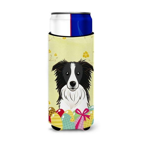 Carolines Treasures Border Collie Easter Egg Hunt Michelob Ultra beverage Insulator for slim cans Slim Can multicolor