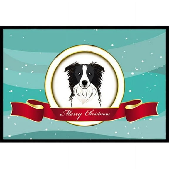 Carolines Treasures  Border Collie Merry Christmas Indoor & Outdoor Mat 18 x 27 in.