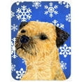 thumbnail image 1 of Carolines Treasures  Border Terrier Winter Snowflakes Holiday Glass Cutting Board - Large, 1 of 1