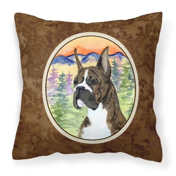 Carolines Treasures Boxer Fabric Decorative Pillow 14Hx14W multicolor