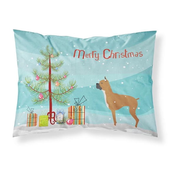 Carolines Treasures Boxer Merry Christmas Tree Fabric Standard Pillowcase