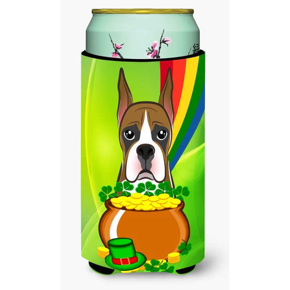 Carolines Treasures Boxer St. Patricks Day Tall Boy beverage Insulator Hugger Tall Boy multicolor