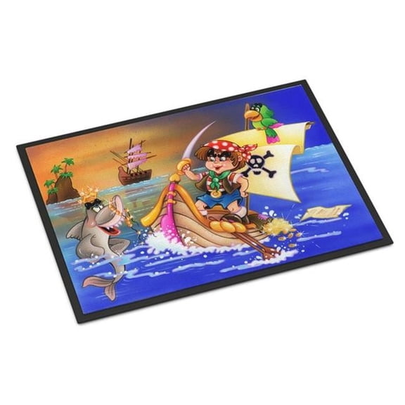 Carolines Treasures  Boy Playing Pirate with Dolphin Indoor or Outdoor Mat - 24 x 36 in.