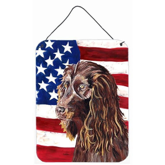 Carolines Treasures  Boykin Spaniel USA American Flag Aluminium Metal Wall or Door Hanging Prints