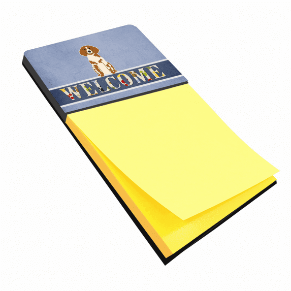 Carolines Treasures Brittany Spaniel Welcome Sticky Note Holder Large multicolor