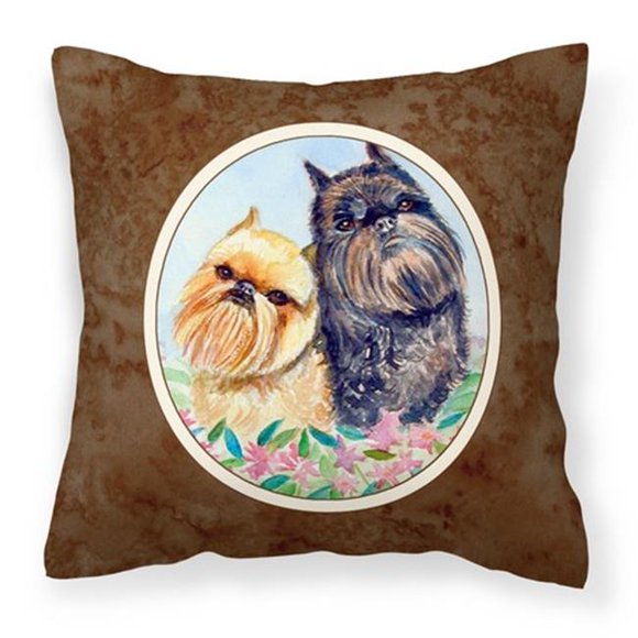 Carolines Treasures  Brussels Griffon Fabric Decorative Pillow - 14 x 3 x 14 in. - Multi-colored