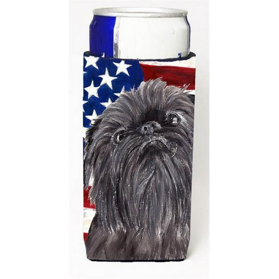 Carolines Treasures Brussels Griffon Usa American Flag Michelob Ultra bottle sleeves For Slim Cans - 12 oz.