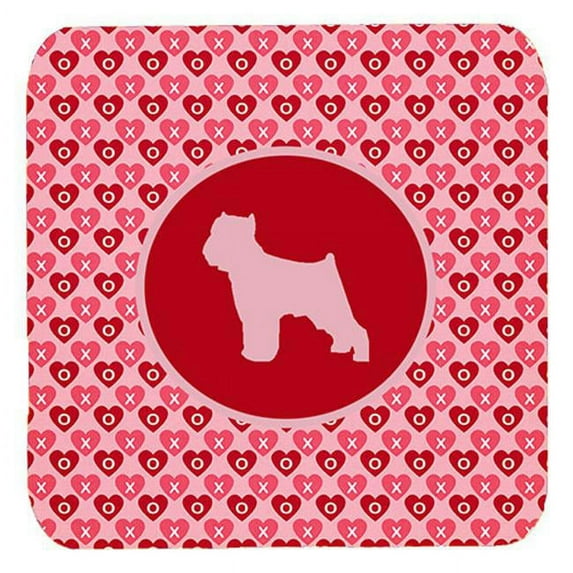 Carolines Treasures Brussels Griffon Valentine Hearts Foam Coasters - Set 4 - 3.5 x 3.5 In.