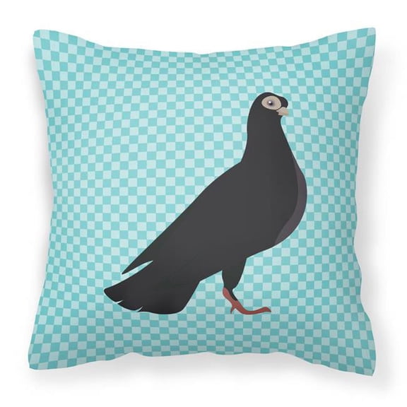 Carolines Treasures BB8121PW1818 Budapest Highflyer Pigeon Blue Check Fabric Decorative Pillow, 18 x 18 in.