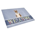 thumbnail image 1 of Carolines Treasures Bull Terrier Brindle Welcome Glass Cutting Board Large 12H x 16W multicolor, 1 of 2