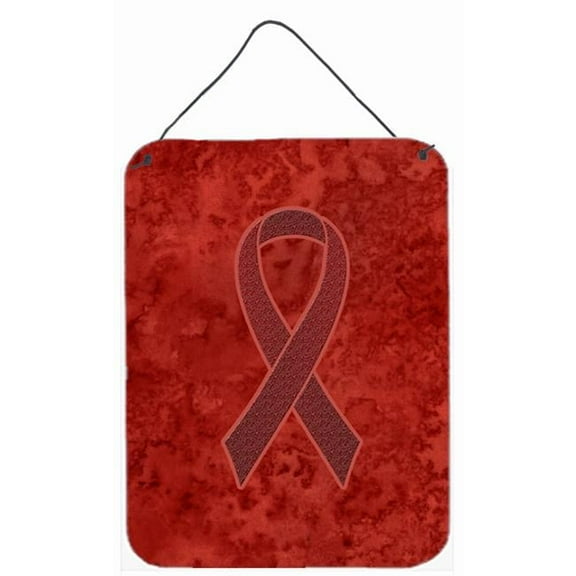 Carolines Treasures Burgundy Ribbon for Multiple Myeloma Cancer Awareness Aluminium Metal Wall or Door Hanging Prints - 12 x 6 In.