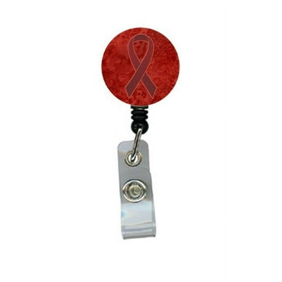 Carolines Treasures AN1214BR Burgundy Ribbon for Multiple Myeloma Cancer Awareness Retractable Badge Reel