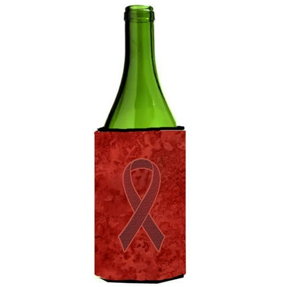 Carolines Treasures Burgundy Ribbon for Multiple Myeloma Cancer Awareness Wine bottle sleeve Hugger 24 Oz.