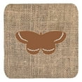 thumbnail image 1 of Carolines Treasures  Butterfly Burlap and Brown Foam Coasters, 1 of 1
