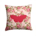 thumbnail image 1 of Carolines Treasures Butterfly Shabby Chic Pink Roses Fabric Decorative Pillow 14Hx14W multicolor, 1 of 4