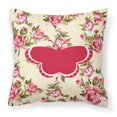 thumbnail image 1 of Carolines Treasures Butterfly Shabby Chic Yellow Roses Fabric Decorative Pillow 14Hx14W multicolor, 1 of 2