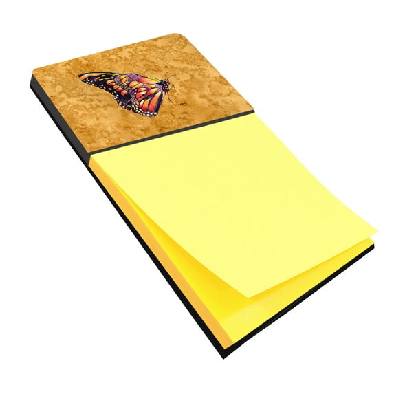 Carolines Treasures Butterfly on Gold Sticky Note Holder Large multicolor