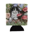 thumbnail image 1 of Carolines Treasures CDCO0231CC Black & White Cat in Poppies Can or Bottle Hugger, 1 of 1