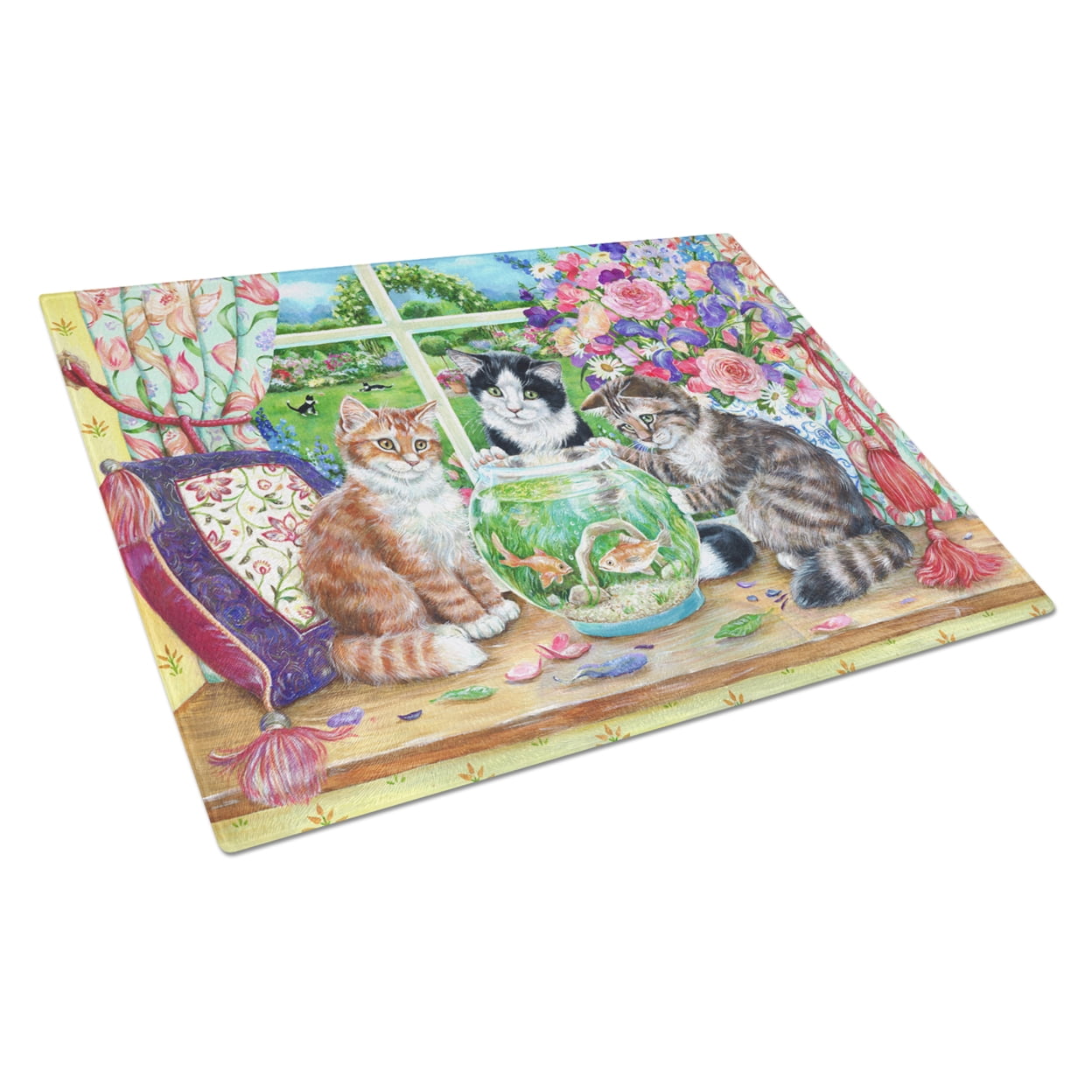 Large Multicolor Tempered Glass Rectangular Cutting Board