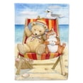 thumbnail image 1 of Summer Teddy Bear and Cat on Beach Flag Canvas House Size, 1 of 4