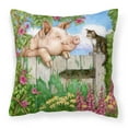 thumbnail image 1 of Pig at the Gate with the Cat Fabric Decorative Pillow, 1 of 4